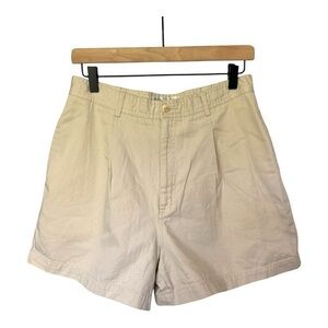 Vintage Dressbarn Pleated High Waisted Shorts Khaki 100% Cotton Y2K/90s
